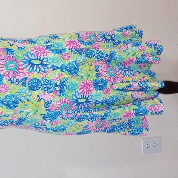 Ibkul LILLI Print Godet Dress Hot Pink/Multi Beach/Pool/Tennis/Golf Dress, S - Picture 7 of 12